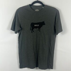PRANA Holy Cow Graphic Tee Mens Medium Grey short sleeve shirt